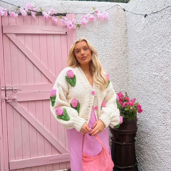 Society Mano Tulip Wool Blended Warm Cardigan Size M - Picture 3 of 11